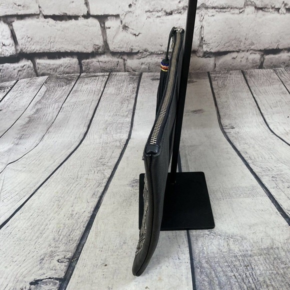 Cleobella Clutch embellished Black Leather Tassel Closure 12 X 10‎ Boho - Picture 2 of 16